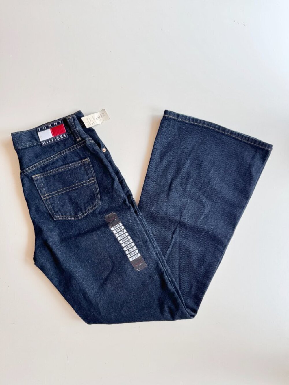 Vintage NWT TOMMY HILFIGER Dark Wash High Rise Flared Bell Bottom Jeans, Size 29